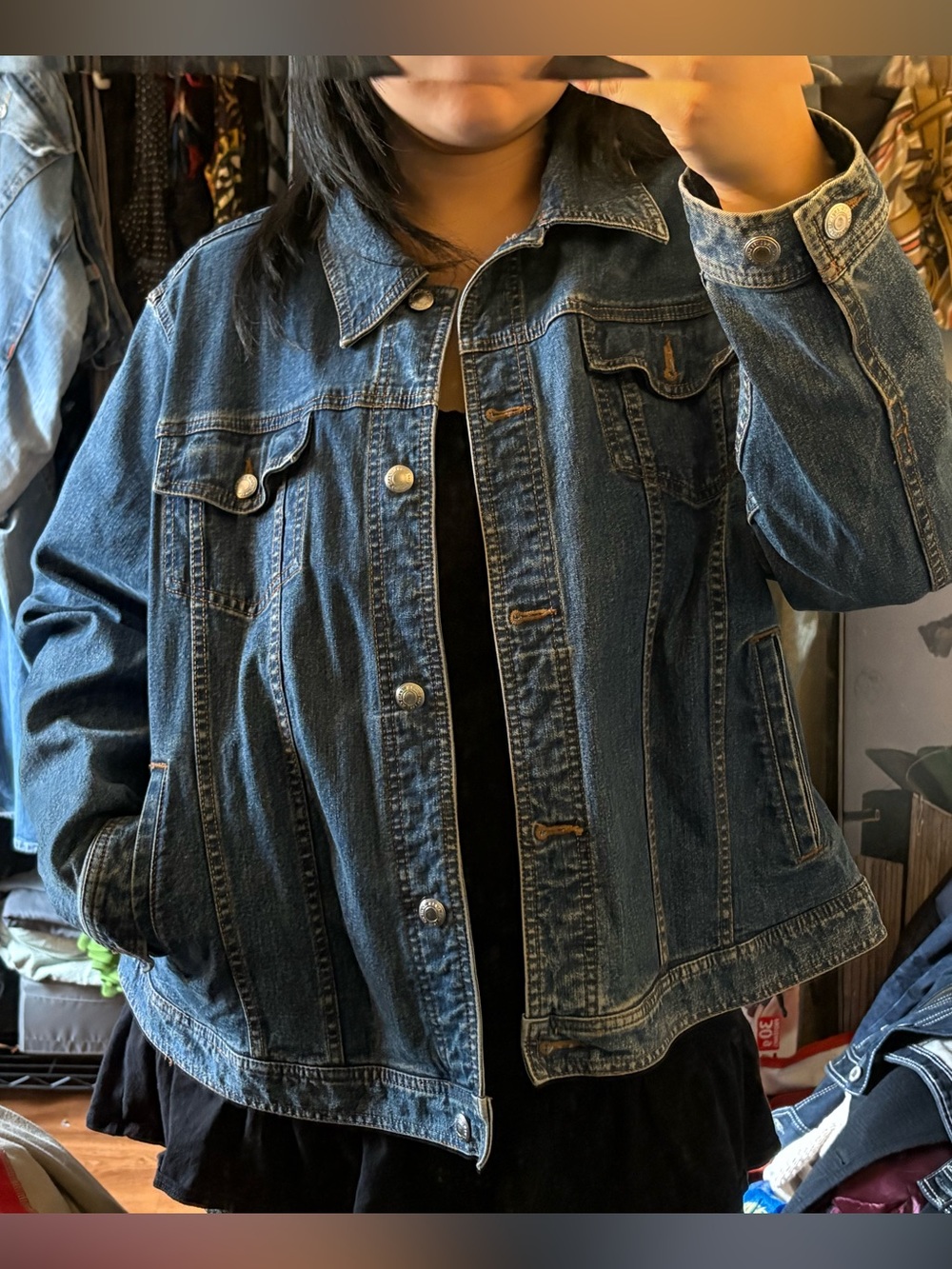 90’s Lauren Ralph Lauren Classic Blue Denim Jacket in Size XL